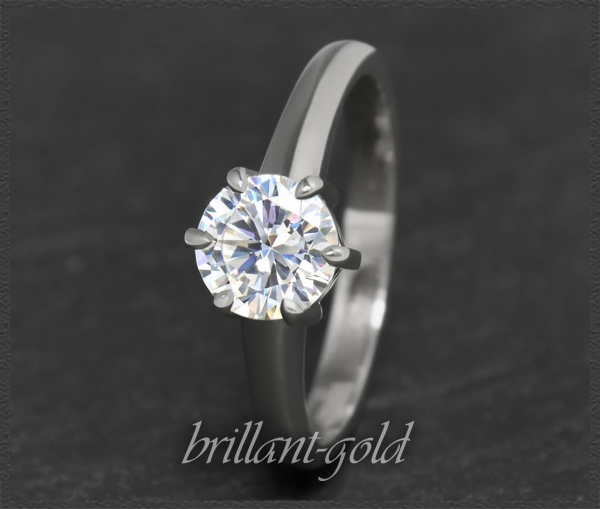 Brillant 585 Weißgold Ring, 1,06ct, River