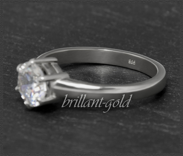 Brillant 585 Gold Damen Ring, 1,30ct, Si2; 14 Karat Weißgold Damenring