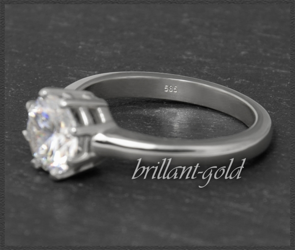 Brillant Ring 585 Weißgold; 2,01ct, Si2; Solitärring