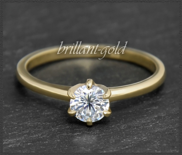 Brillant 585 Gold Ring; 0,59ct, mit DGI Zertifikat