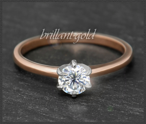 Brillant Ring aus 585 Gold; 0,66ct, F & Si1