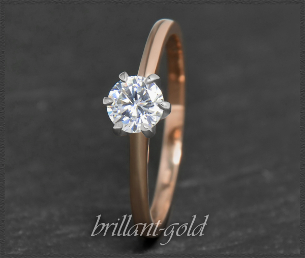 Brillant Ring aus 585 Gold; 0,66ct, F & Si1