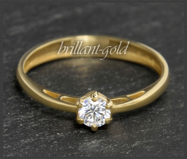 Brillant 585 Gold Ring, 0,32ct, Si1; DGI Zertifikat