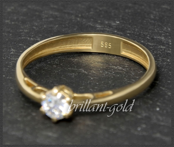 Brillant 585 Gold Ring, 0,32ct, Si1; DGI Zertifikat