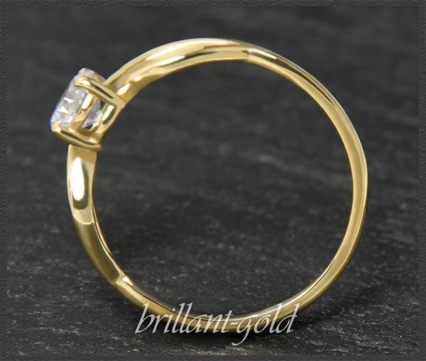 Brillant Ring in 585 Gelbgold; 0,62ct, F & Si2-3