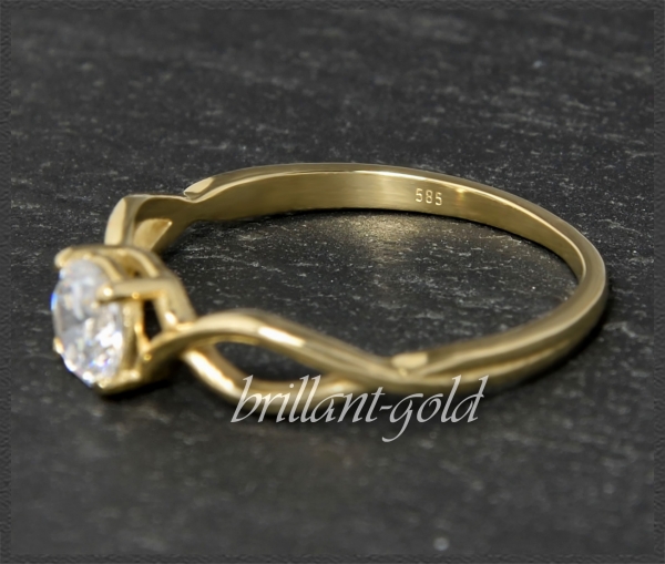 Brillant Ring in 585 Gelbgold; 0,62ct, F & Si2-3