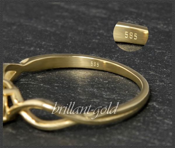 Brillant Ring in 585 Gelbgold; 0,62ct, F & Si2-3