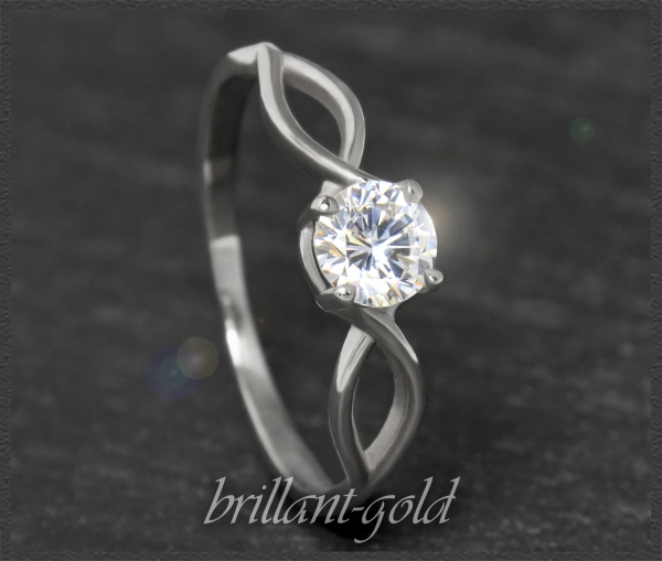 Brillant Solitär Ring 0,55ct, River D; 585 Weißgold