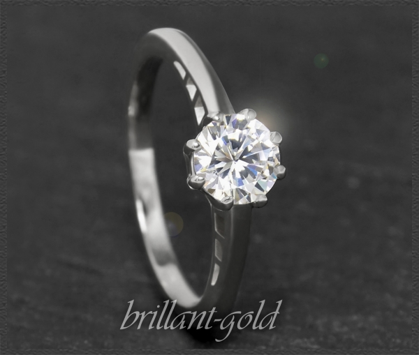 Brillant 585 Gold Ring 0,99ct, Top Wesselton F, Si
