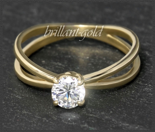 Brillant 585 Gelbgold Ring mit 0,57ct; VS1