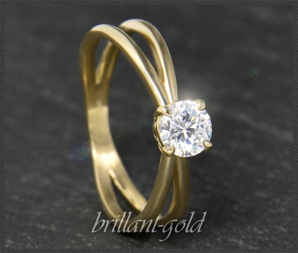 Brillant 585 Gelbgold Ring mit 0,57ct; VS1