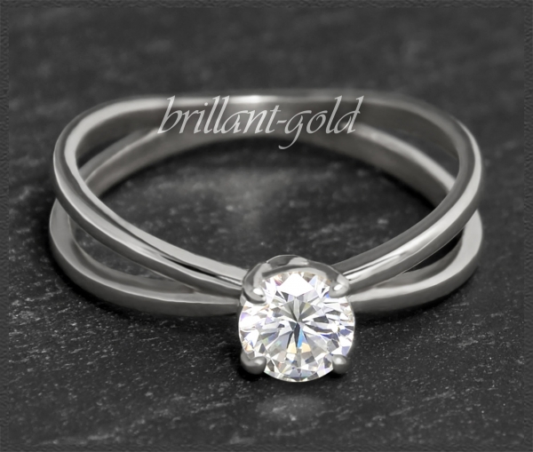 Brillant 585 Gold Ring 0,45ct, Si2; DGI Zertifikat