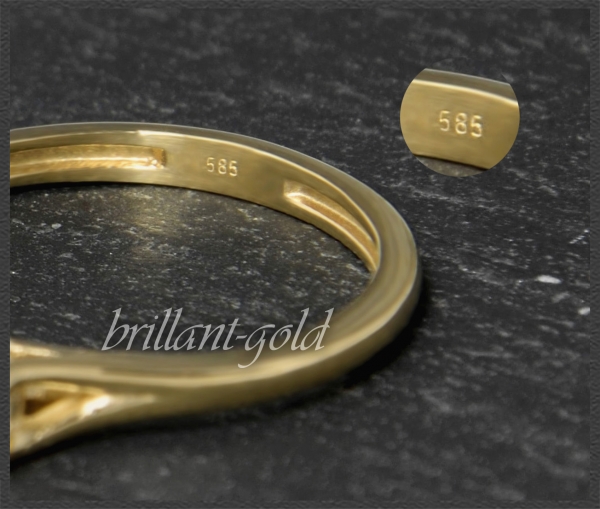 Lupenreiner 0,226ct Ring 585 Gold; IGI Zertifikat