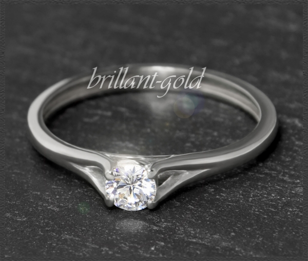 Brillant 585 Gold Ring 0,25ct, Si2; mit DGI Zertifikat