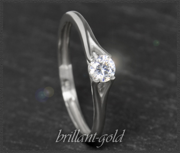 Brillant 585 Gold Ring 0,25ct, Si2; mit DGI Zertifikat