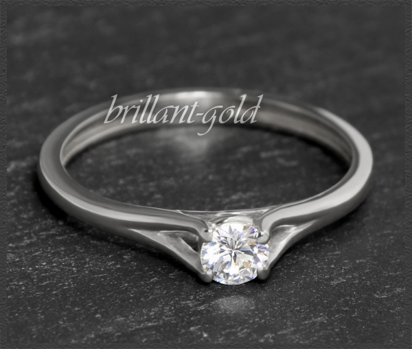 Brillant 585 Gold Ring 0,25ct, Si2; mit DGI Zertifikat