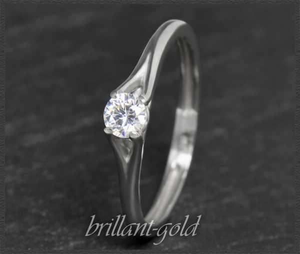 Brillant 585 Gold Ring 0,25ct, Si2; mit DGI Zertifikat