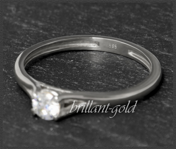 Brillant 585 Gold Ring 0,25ct, Si2; mit DGI Zertifikat