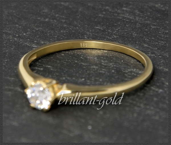 Brillant Ring aus 585 Gold; 0,26ct, Si1 Solitär
