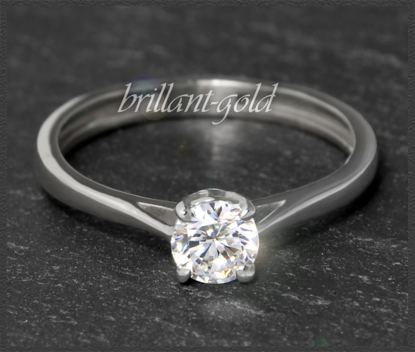 Brillant Ring aus 585 Weißgold; 0,53ct, F & Si1-2