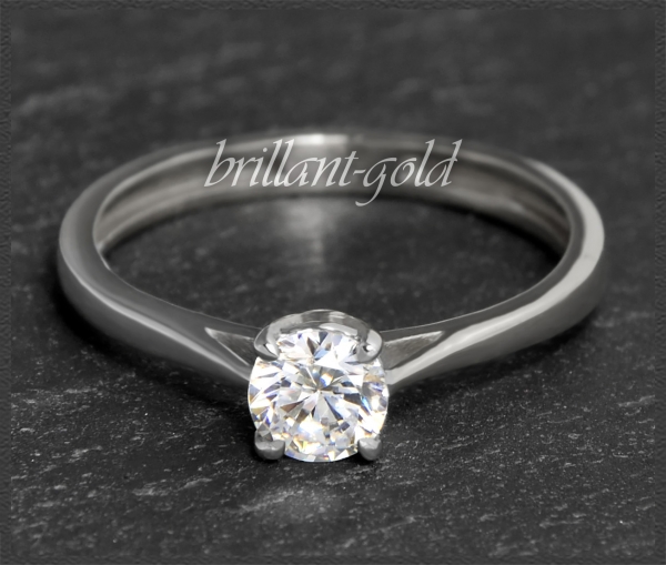 Brillant Ring aus 585 Weißgold; 0,53ct, F & Si1-2