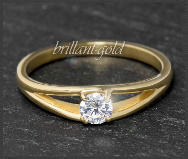 Brillant Ring aus 585 Gold; 0,27ct, D & VVS2