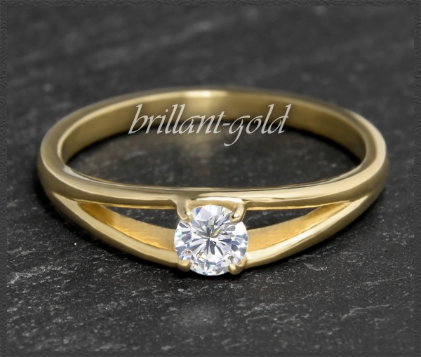 Brillant 585 Gold Ring; 0,22ct, Si1, DGI Zertifikat