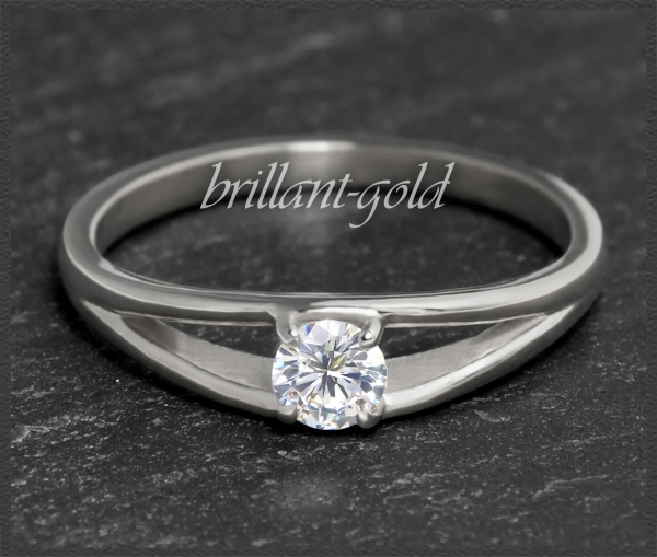 585 Gold Brillant Ring 0,25ct, Si2; DGI Zertifikat