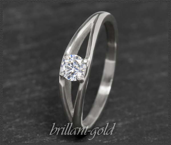 585 Gold Diamant Ring mit 0,25ct, River & VVS2