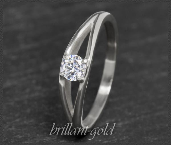 585 Gold Brillant Ring 0,25ct, Si2; DGI Zertifikat