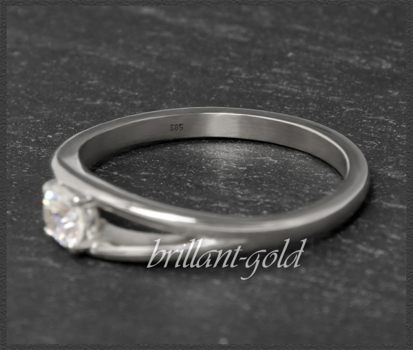 585 Gold Brillant Ring 0,25ct, Si2; DGI Zertifikat