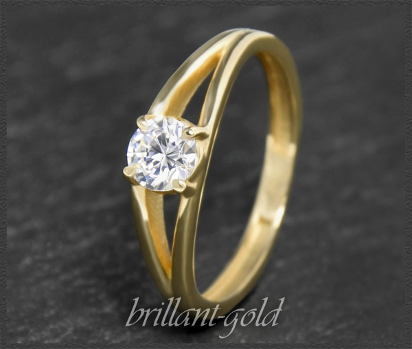 Brillant Ring 585 Gold; 0,50ct, Si1; DGI Zertifikat