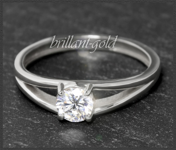 Brillant 585 Gold Ring 0,50ct, Top Wesselton, Si