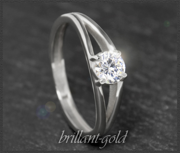 Brillant 585 Gold Ring 0,50ct, Top Wesselton, Si