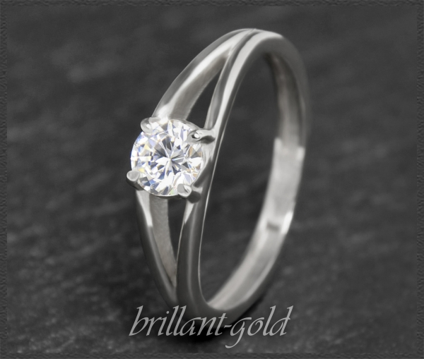 Brillant 585 Gold Ring 0,50ct, Top Wesselton, Si
