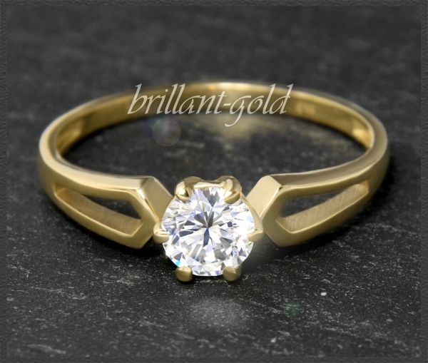 Brillant 585 Gelbgold Ring mit 0,54ct; VS2