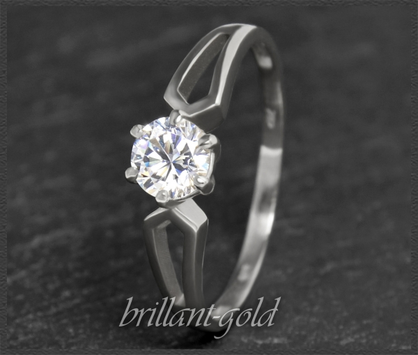 Brillant 585 Weißgold Ring mit 0,53ct; Si1