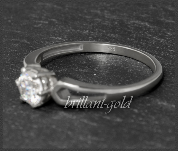 Brillant 585 Weißgold Ring mit 0,53ct; Si1