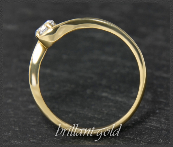 Diamant Ring 585 Gelbgold; Lupenrein, 0,25ct