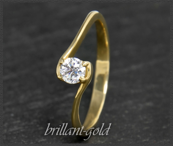 Diamant Ring 585 Gelbgold; Lupenrein, 0,25ct