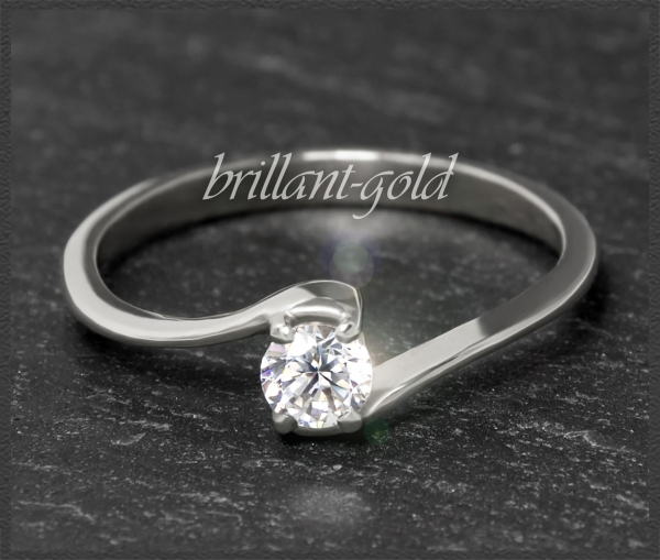 Brillant 585 Gold Ring 0,28ct, Si2; DGI Zertifikat