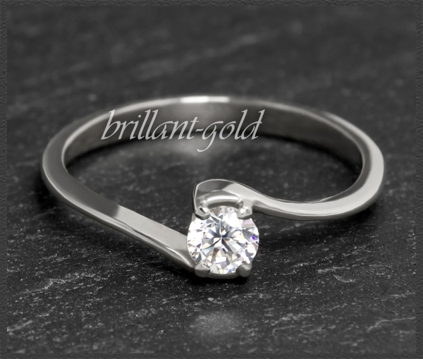 Brillant 585 Gold Ring 0,28ct, Si2; DGI Zertifikat