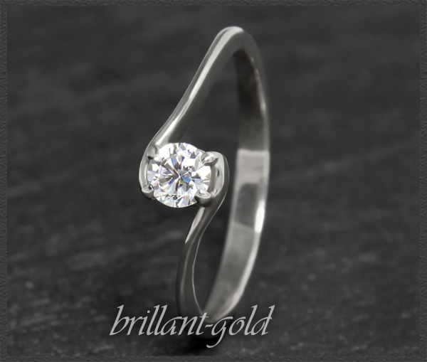 Brillant 585 Gold Ring 0,28ct, Si2; DGI Zertifikat