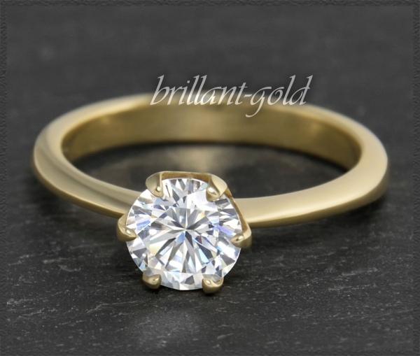 Brillant Ring 585 Gold, 1,01ct, VS1; HRD Zertifikat
