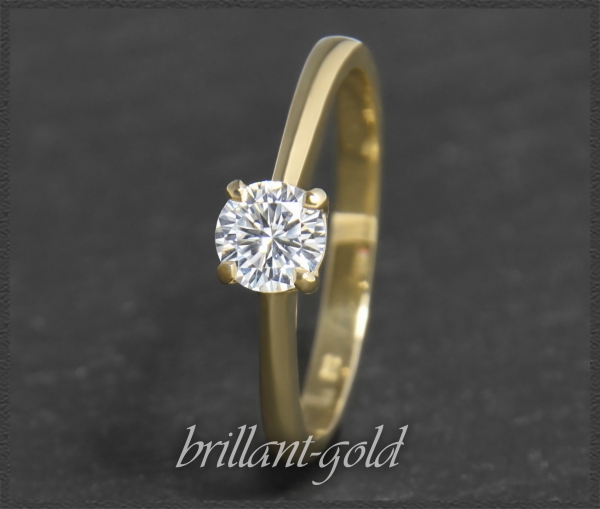 Brillant 585 Gold Ring; 0,51ct, River D, Si2-3
