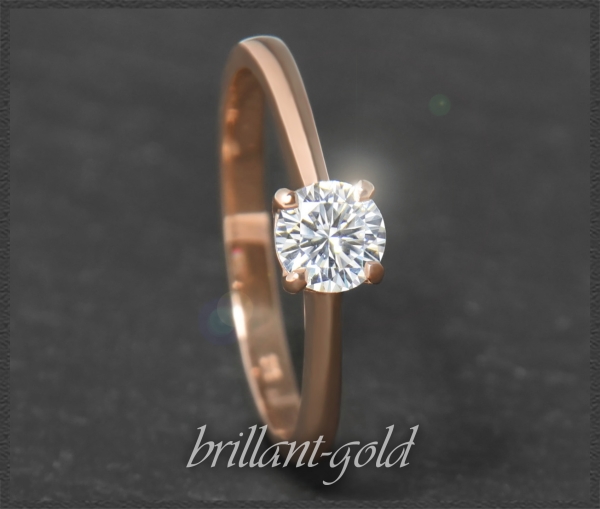 Lupenreiner Brillant Ring 585 Gold; 0,52ct, River D