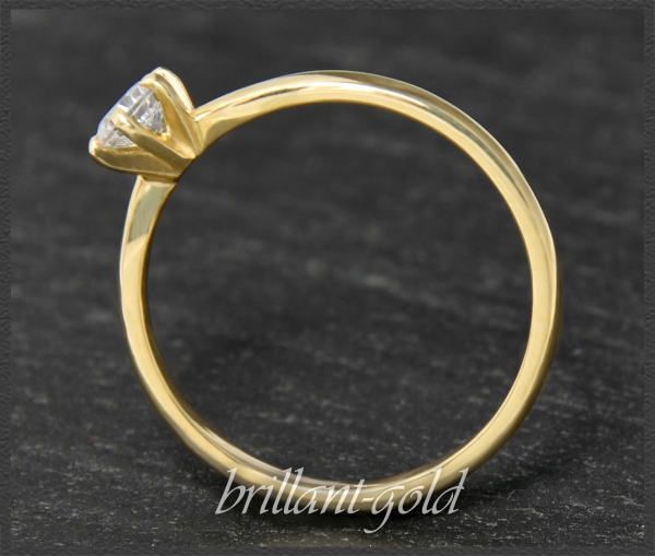Brillant Ring 585 Gelbgold; 0,30ct, F & VVS1