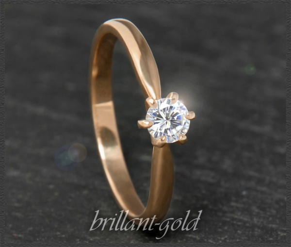 Brillant 585 Gold Ring 0,28ct; Top Wesselton, Si1