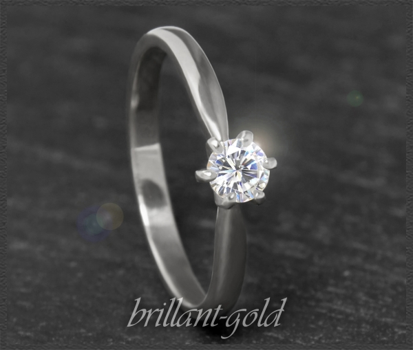 Brillant 585 Gold Ring 0,35ct; Si2; mit DGI Zertifikat