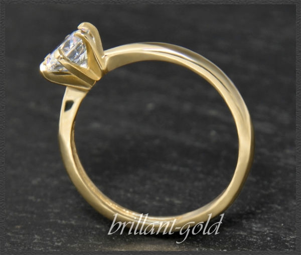 Brillant Ring 1,03ct, Wesselton H-I, 585 Gelbgold